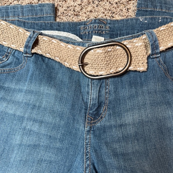 Sonoma Life Style Blue Jeans with Belt Low Rise Boot Cut Modern Fit Women FLAWS - Picture 5 of 16